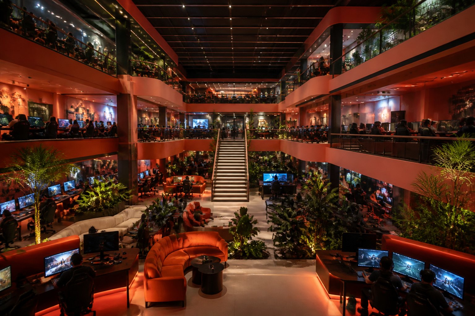 Interior of the GAME OUTPOST gaming club