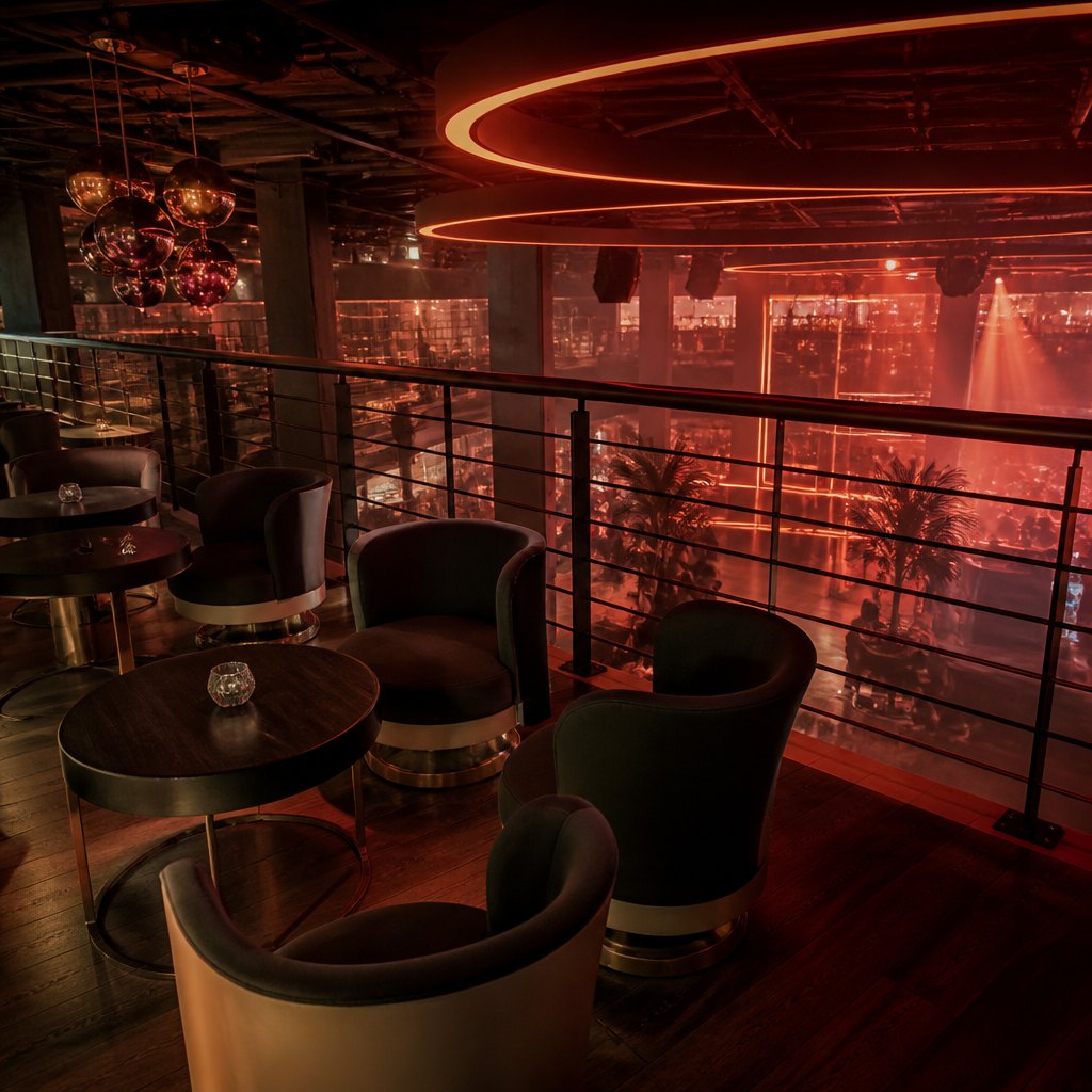 A bright mid-floor room with rows of desktops and players trying a session together